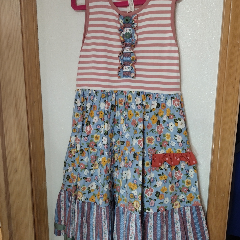 Matilda Jane Pink Striped and Floral Dress
